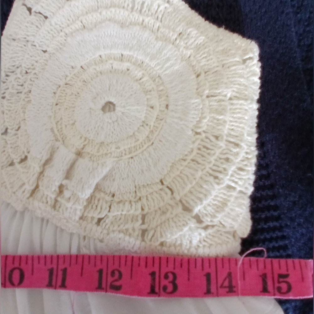 Nwt. Ltd Ed. Elegant Boho Cream/off White Lined Maxi Embroidery & Crochet Dress - Picture 8 of 16